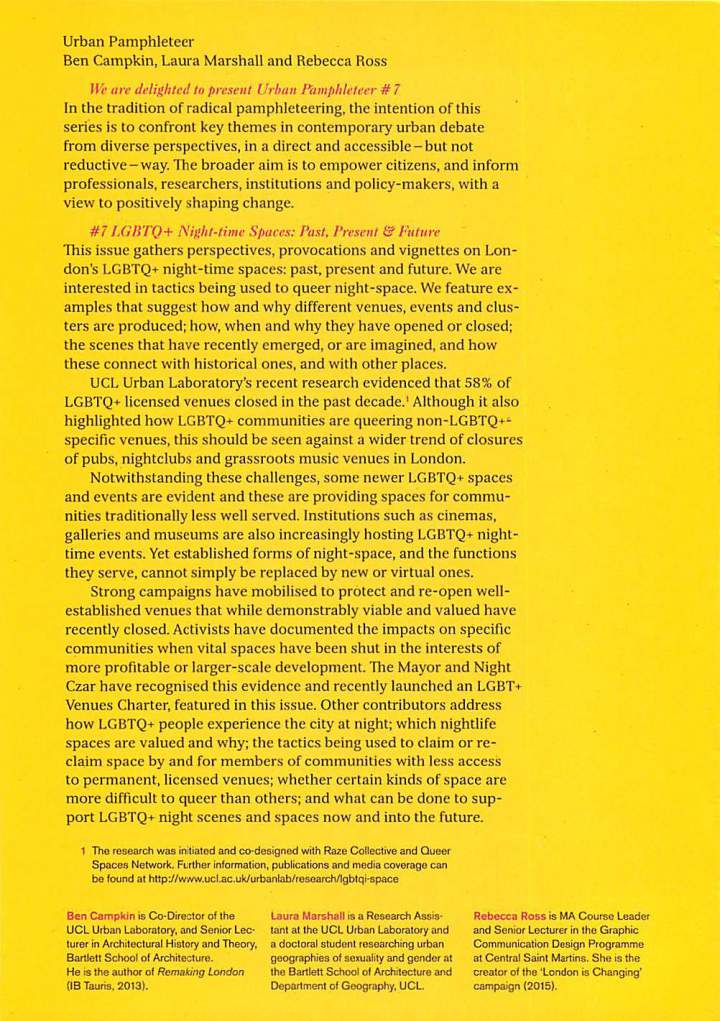 LGBTQ+ Night-time Spaces: Past, Present & Future — page. 2