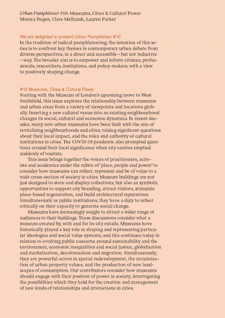 Museums, Cities and Cultural Power — page. 2